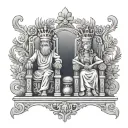 king and queen throne made tattoo design idea
