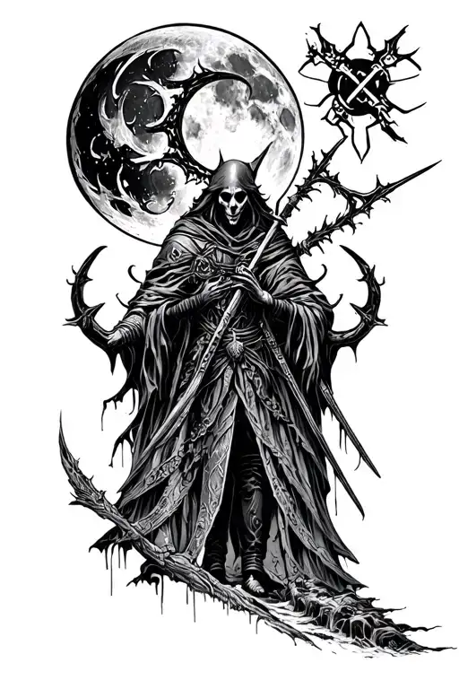 bloodborne moon presence, hunter, symbols tattoo design idea
