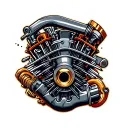 turbo engine parts integrated tattoo design idea
