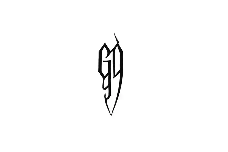 minimalistic text gothic g59 tattoo design idea