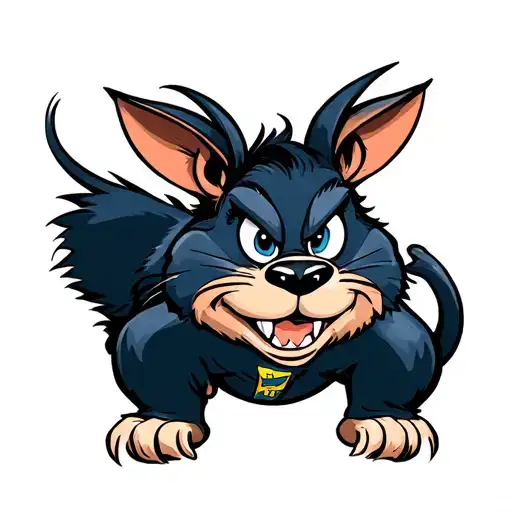 Looney Tunes Tasmanian devil in Marine dress blues tattoo design idea