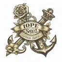 hope anchors the soul tattoo design idea
