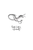 "thin lines, gentle, friendly, " Gentle dragon flying, tattoo design idea
