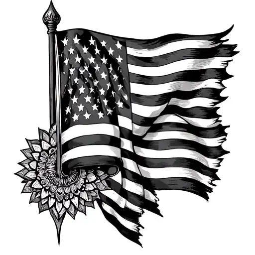 Mandala and American flag tattoo design idea