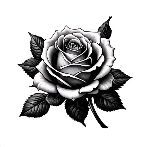 dainty rose tattoo design idea