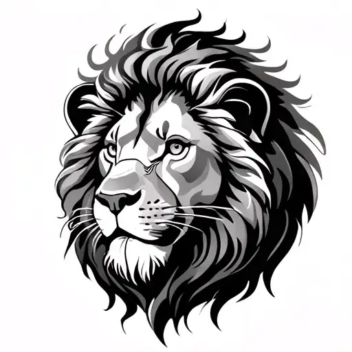 LION WITH LEO SUN BLESSED tattoo design idea