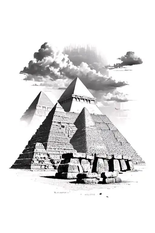 travel collage of all the areas i have travelled. Pictures of Great pyramids, ankor wok, stonehenge tattoo design idea