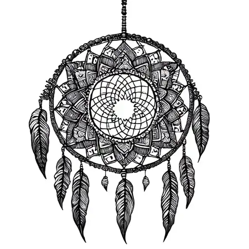 Libra and Aquarius, as a dream catcher/mandala tattoo design idea
