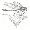 mayfly, top view tattoo design idea