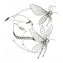 mayfly, top view tattoo design idea