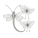mayfly, top view tattoo design idea