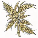 wheat stalk intertwined tattoo design idea