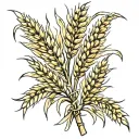 wheat stalk intertwined tattoo design idea