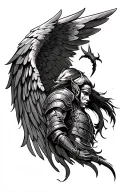 gladiator angel devil wings tattoo design idea