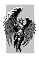 gladiator angel devil wings tattoo design idea