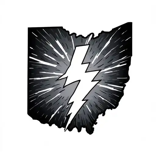 state of Ohio and lightning  tattoo design idea