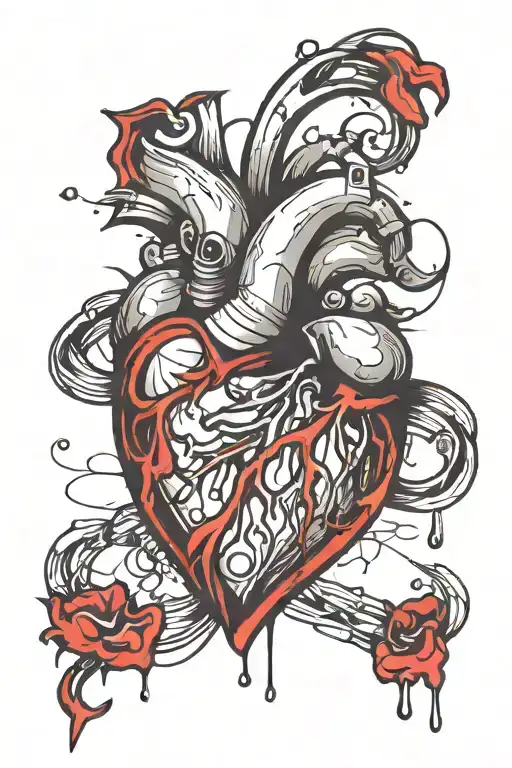 Broken heart tattoo design idea