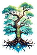 Yggdrasil tree with every world tattoo design idea