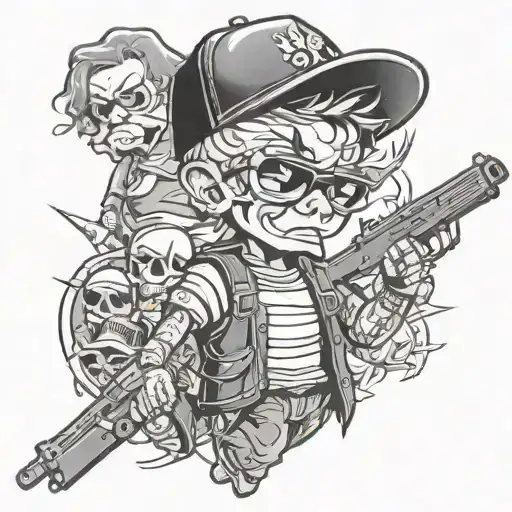gangster kid tattoo design idea