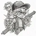 gangster kid tattoo design idea