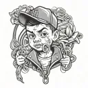 gangster kid tattoo design idea