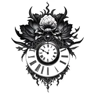 tod sand clock tattoo design idea