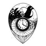 tod sand clock tattoo design idea