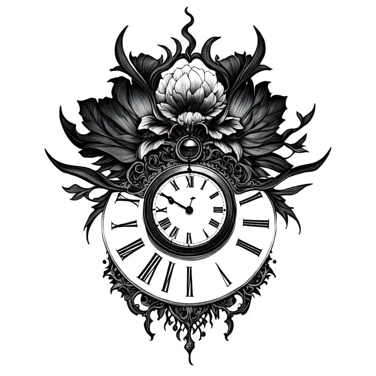 tod sand clock tattoo design idea