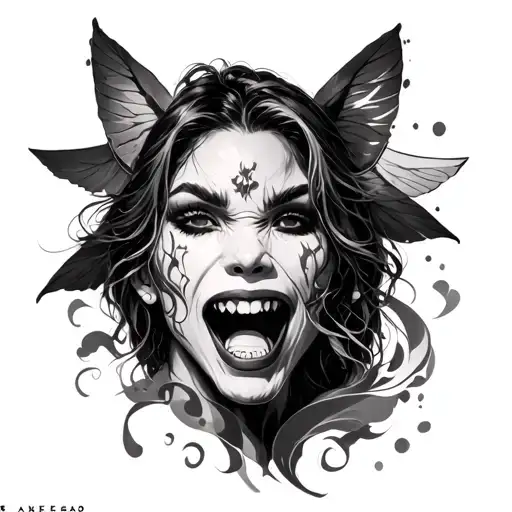 Ahegao tattoo design idea