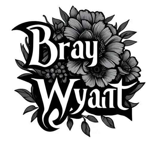 Bray Wyatt logo with flowers tattoo design idea