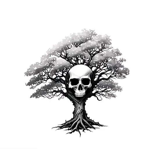 cover up skull tree on forearm to hand  tattoo design idea