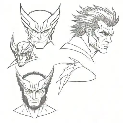 Wolverine, Cyclops and Gambit tattoo design idea