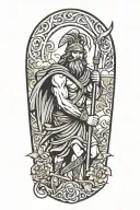 odysseus with spear tattoo design idea