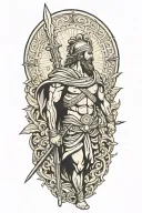 odysseus with spear tattoo design idea
