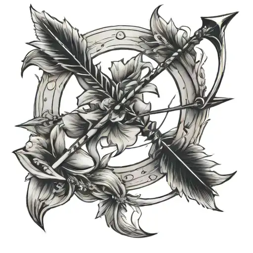 bow and arrow  tattoo design idea