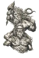 Zeus and Poseidon  tattoo design idea