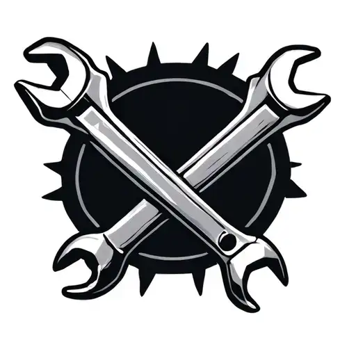 wrenches crossed tattoo design idea