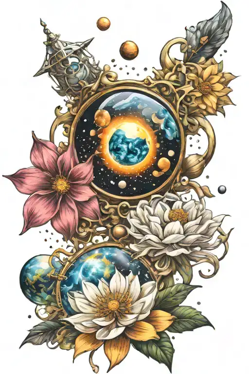 cosmos tattoo design idea