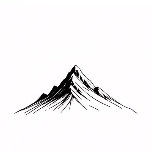 Minimalism tattoo, a mountain with a flat peak, which you look from far from, is not black tattoo tattoo design idea