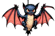 bat hanging upside tattoo design idea
