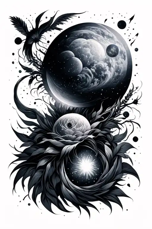 make me a tattoo thats celestial and its dark matter energy that got 9 all over it tattoo design idea