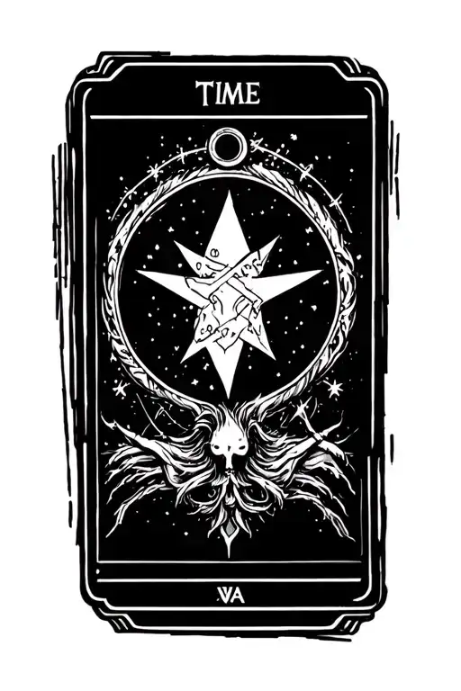 Tarot card time tattoo design idea