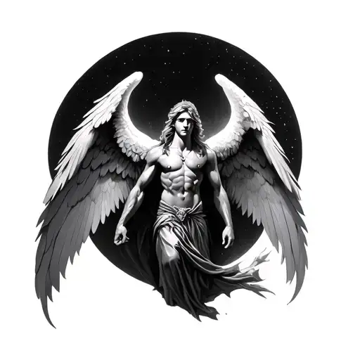 arc angel michael tattoo design idea