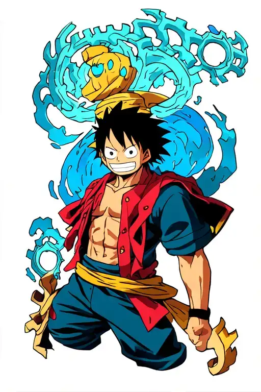 luffy in gear 5 form tattoo design idea