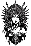 ares as a female goddess with shading tattoo design idea