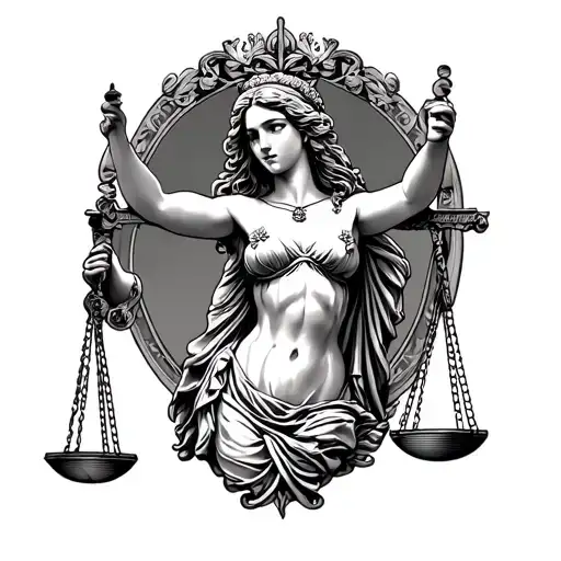 Lady Justice tattoo design idea