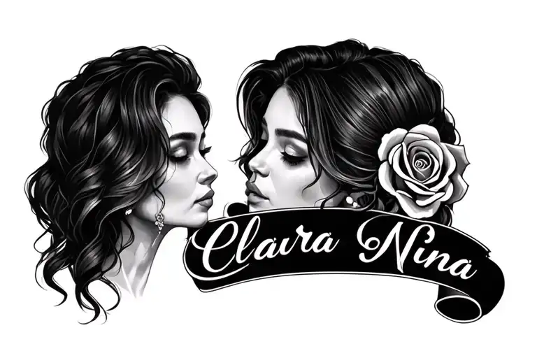 First name Clara and Nina Name Tattoo tattoo design idea