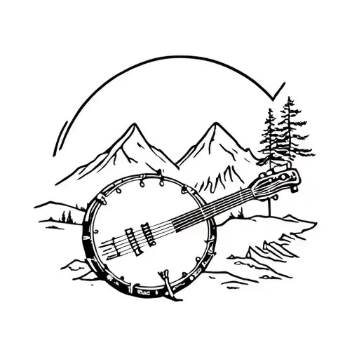 Appalachia, mountains, West Virginia, banjo, mountaineer tattoo design idea