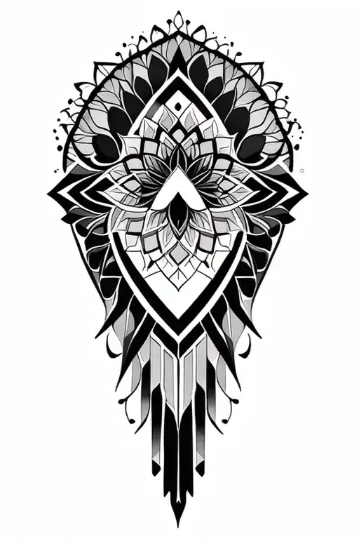 geometric mandala tattoo design idea