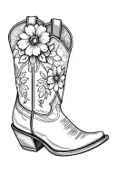 cowboy boot with flowers says cowgirl tattoo design idea